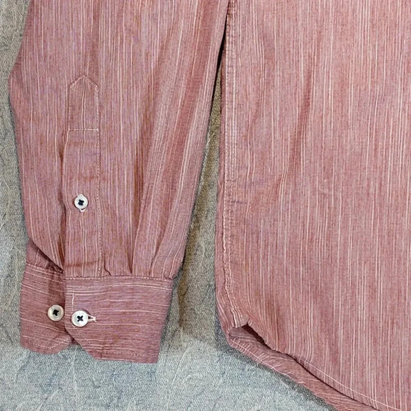 Michael Brandon Men's Red Long Sleeve Button  Up Dress Shirt SLIM FIT XXL - Picture 4 of 12